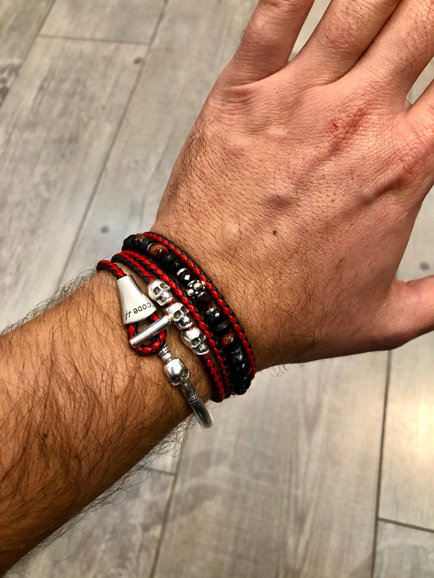 Composition bracelets demi-jonc et perles