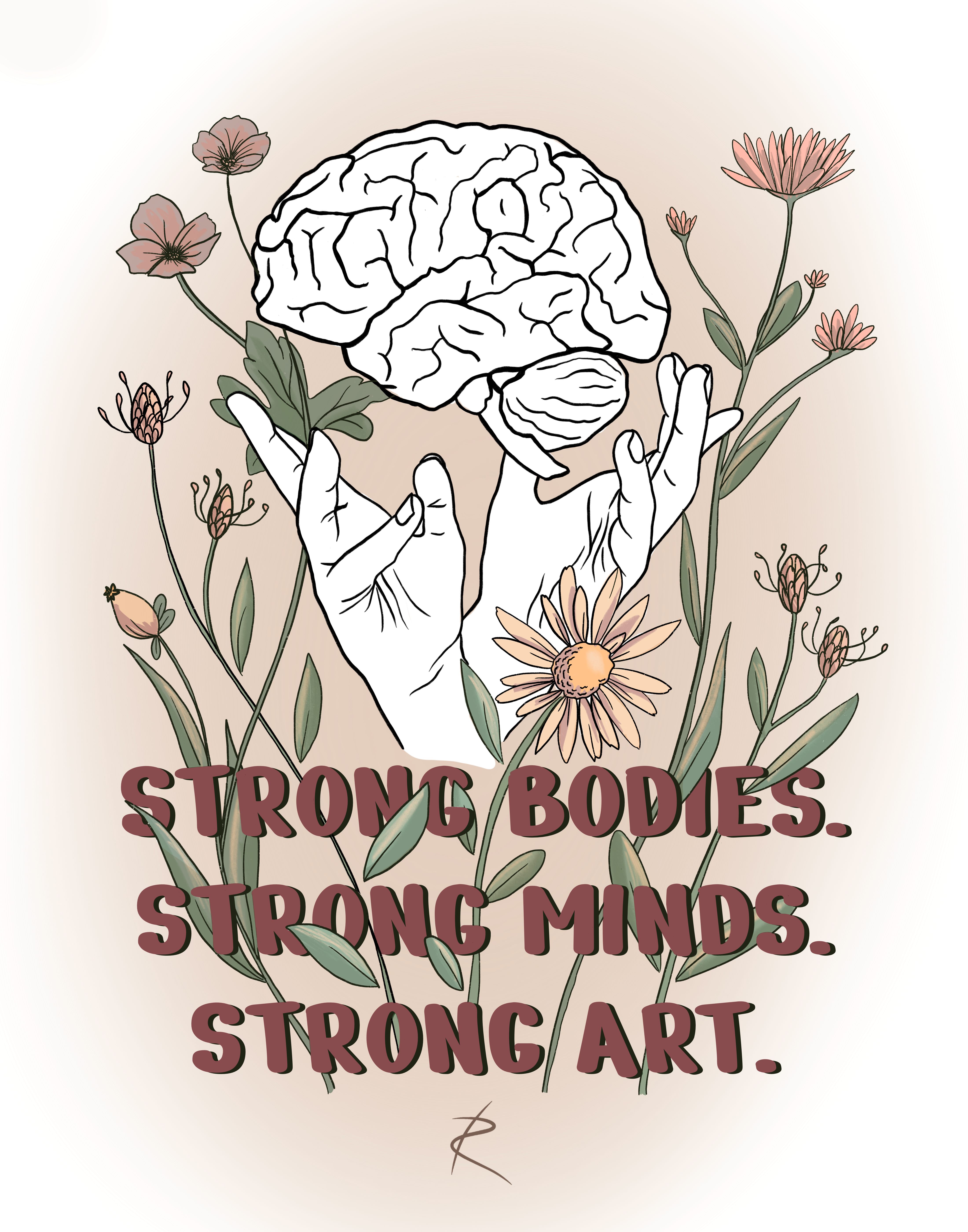 "Strong Bodies. Strong Minds. Strong Art." Sticker