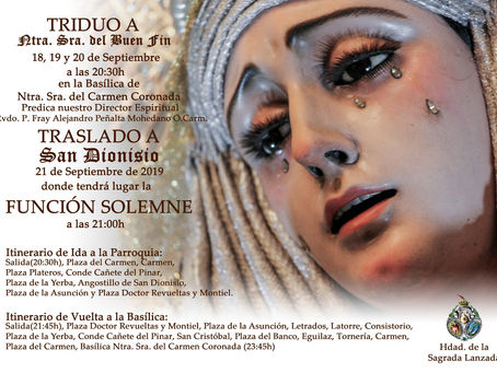 Triduo a Ntra. Sra. del Buen Fin y Traslado a San Dionisio 