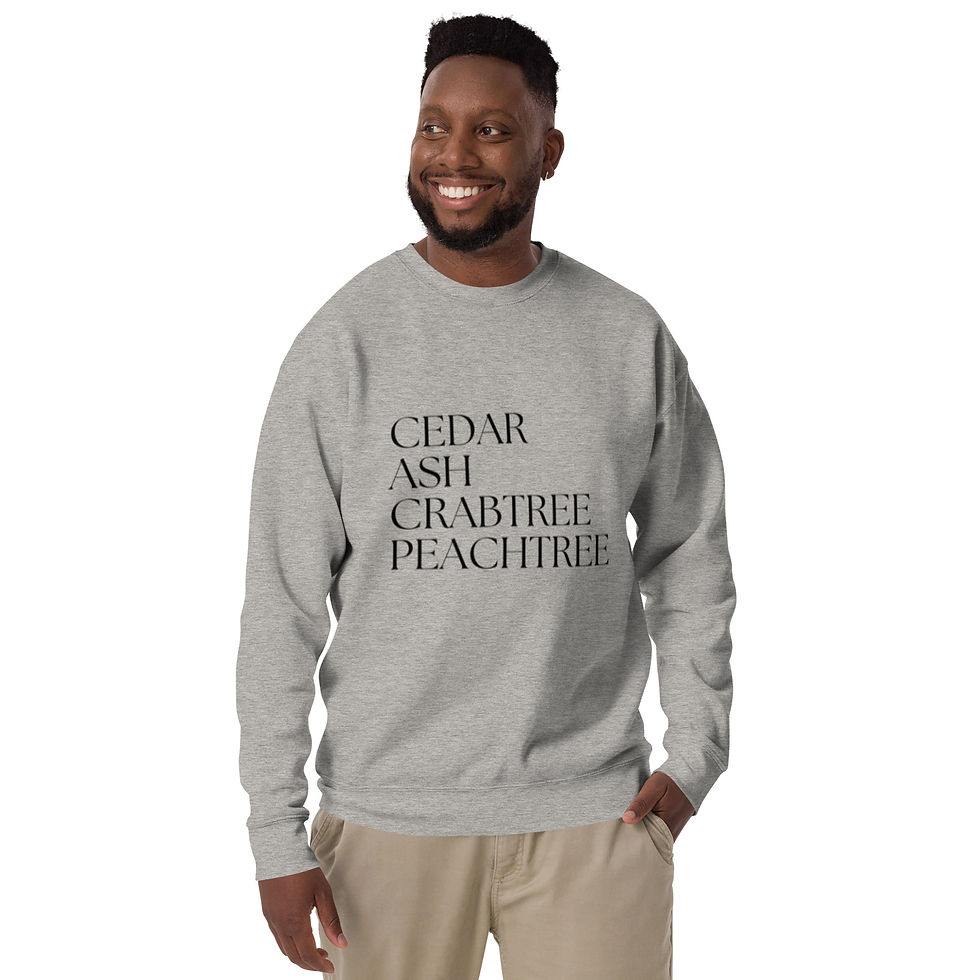 Thumbnail: Cedar St Unisex Premium Sweatshirt Black Text