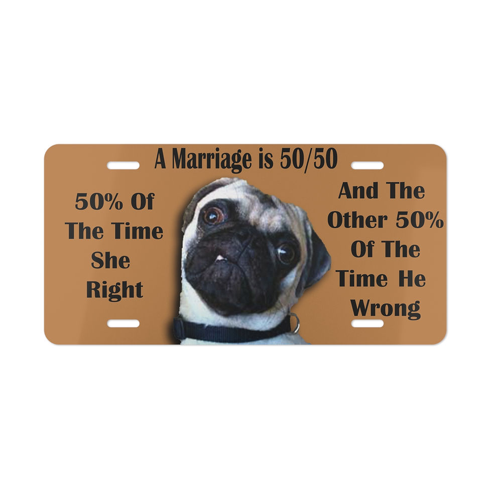 50/50 Custom License Plate
