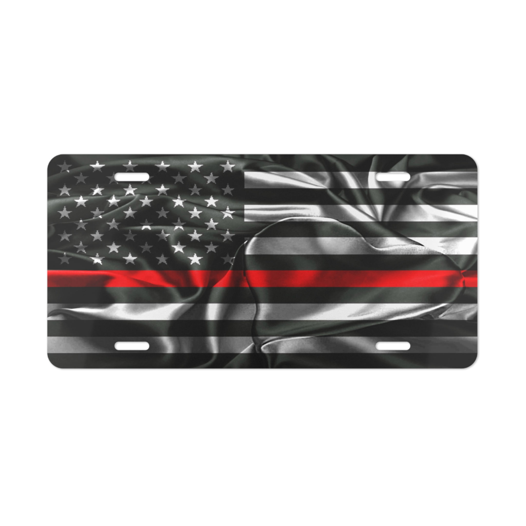 Thin Red Line Custom License Plate
