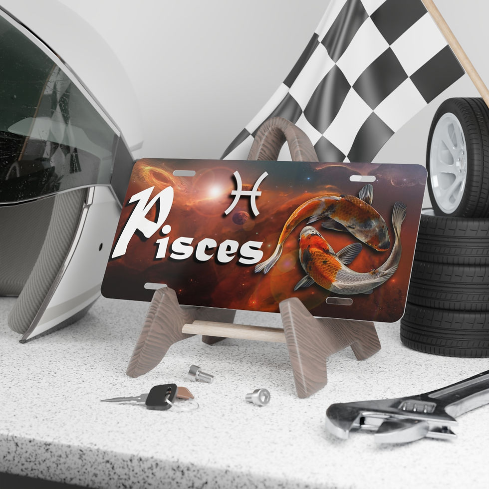 Pisces Custom License Plate On Easle