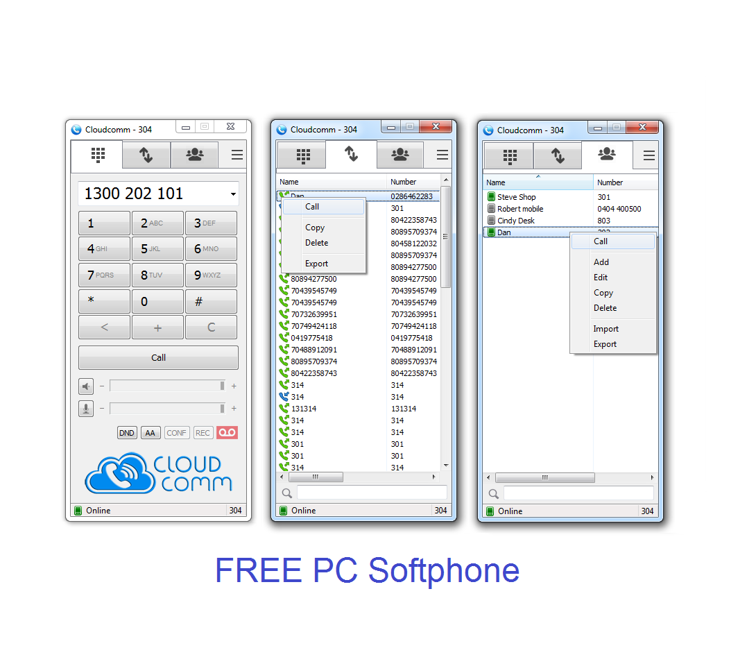 ` Free PC phone (IOS & Win)