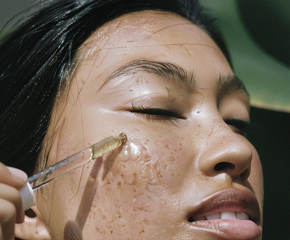 woman with serum bottle