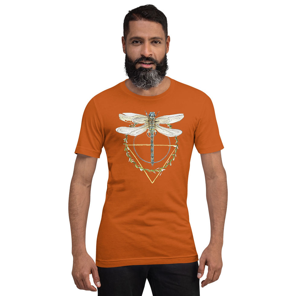 Thumbnail: Blue Geometric Dragonfly Short-Sleeve Unisex T-Shirt