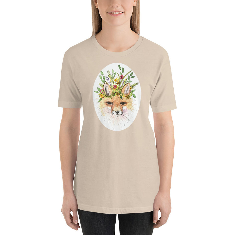 Thumbnail: Floral Foxy Short-Sleeve Unisex T-Shirt