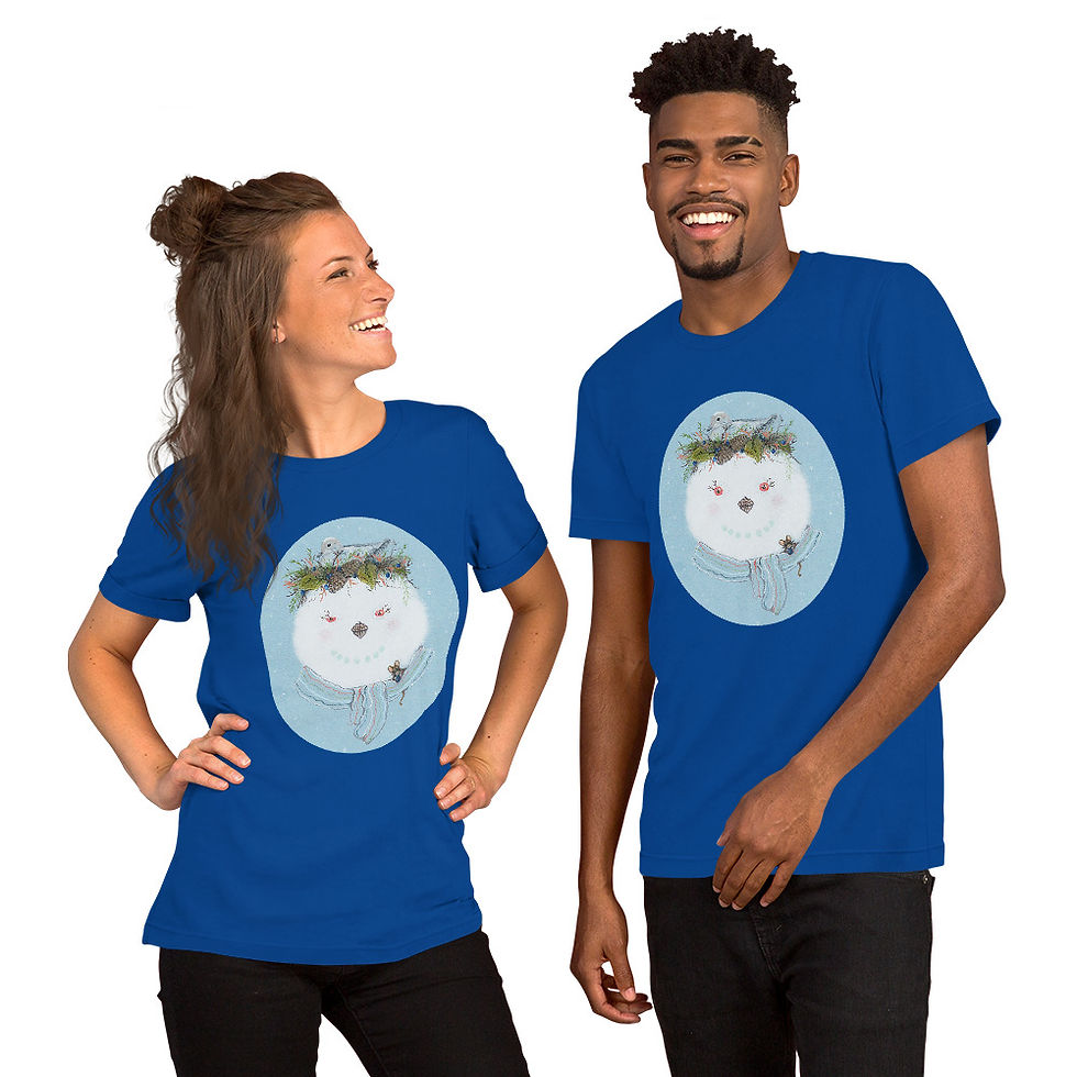 Thumbnail: Woodland Snowman Unisex t-shirt