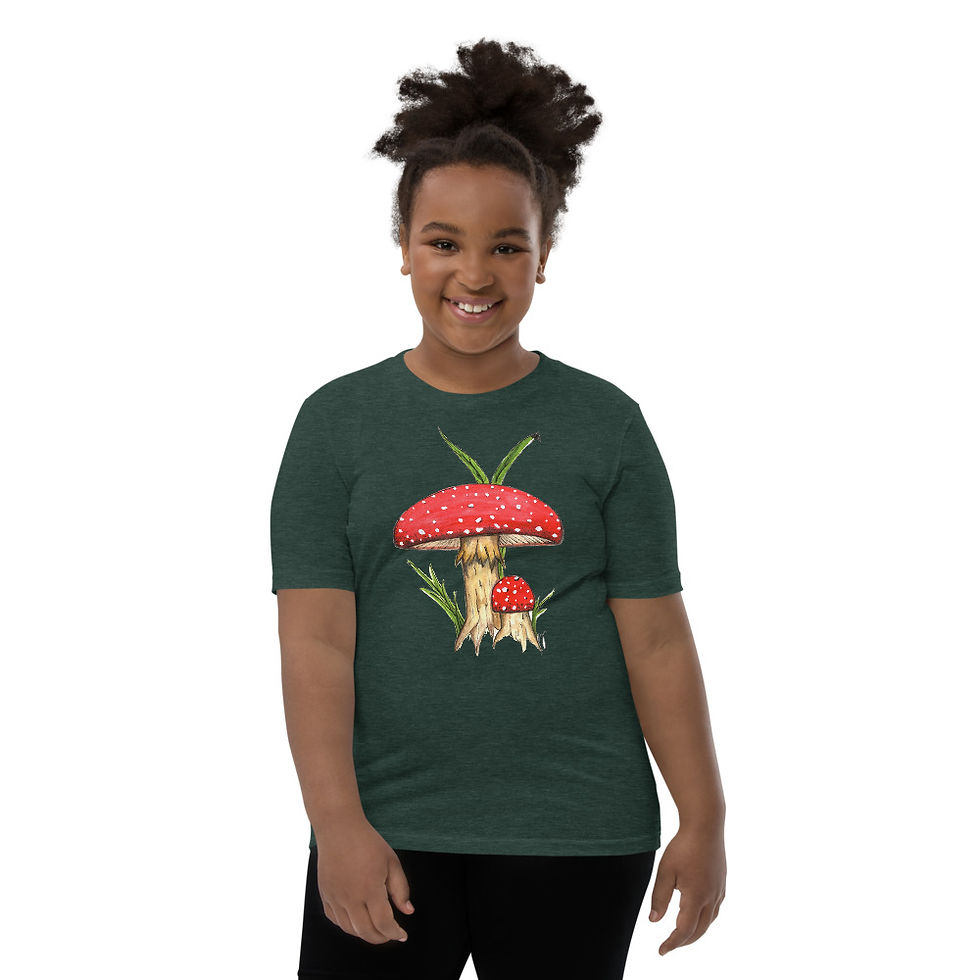 Thumbnail: Fly Agaric Mushroom Youth Short Sleeve T-Shirt