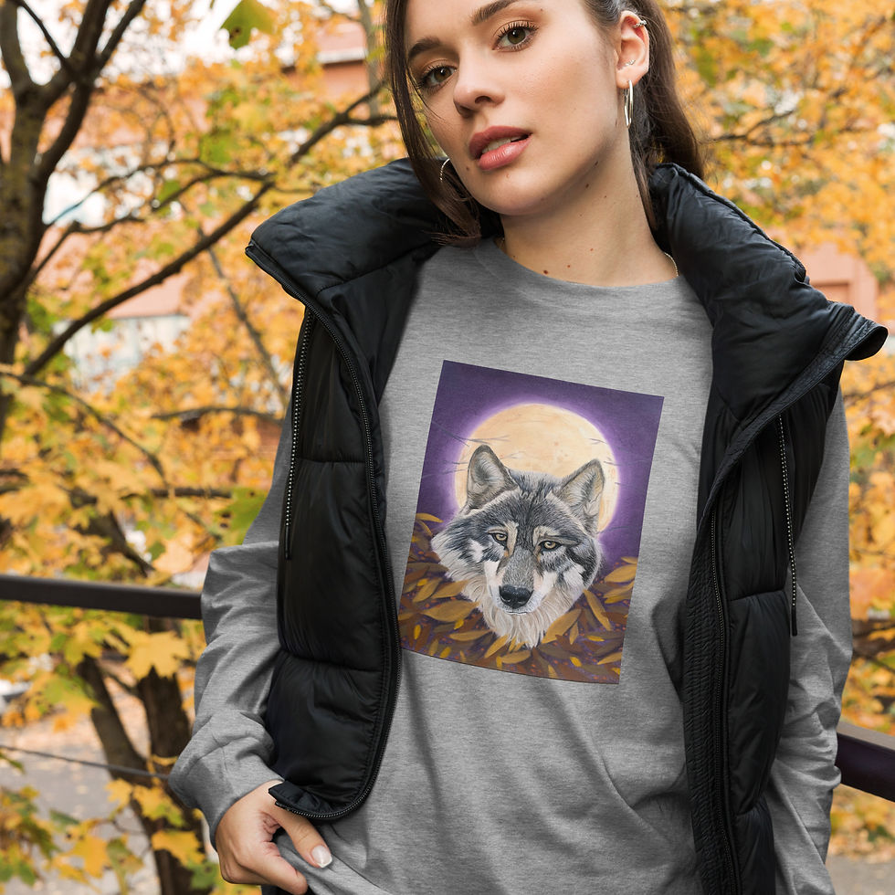 Thumbnail: Wolf Moon Unisex Long Sleeve Tee