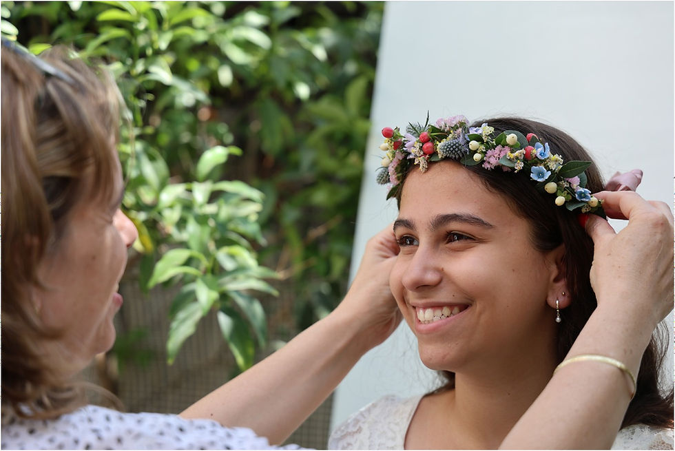 זר פרחים לראש