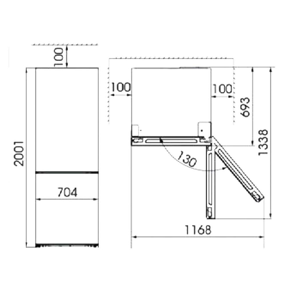 Thumbnail: Bolero CoolMarket Combi 495 Dark E Dark Inox combi refrigerator 495 liters