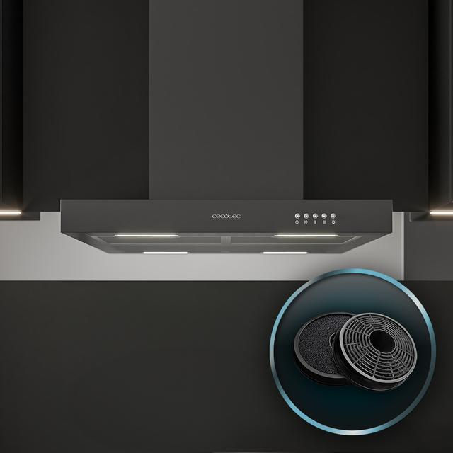 Thumbnail: Bolero Flux TM 606500 Black A 60cm wide T-bar hood, black finish