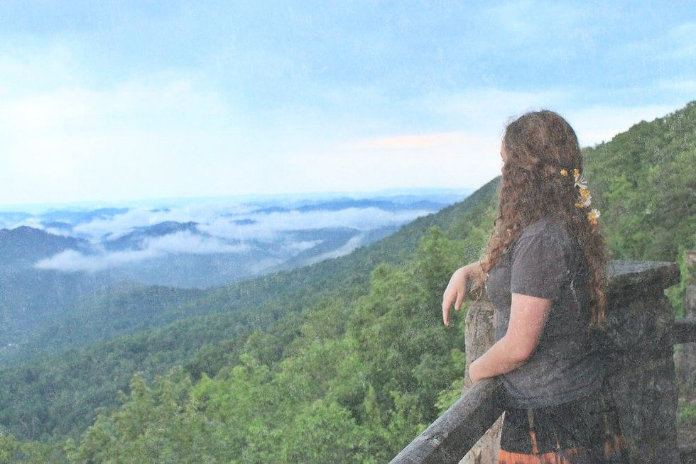 Josie Lewis neurodivergent clinician overlooking a holler