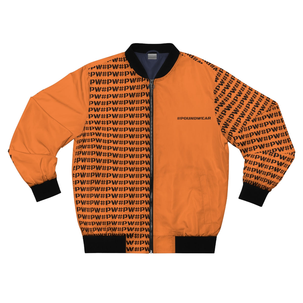 #PW Bomber Jacket - Light Orange/Black (AOP)