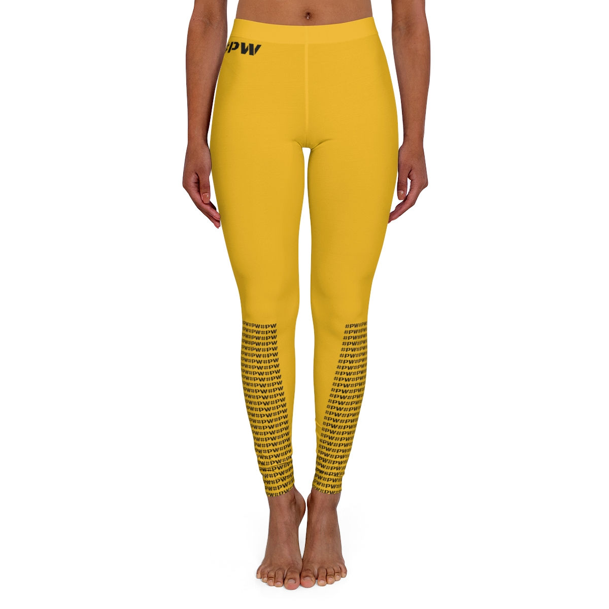 #PW Women's Casual Spandex Leggings - Yellow