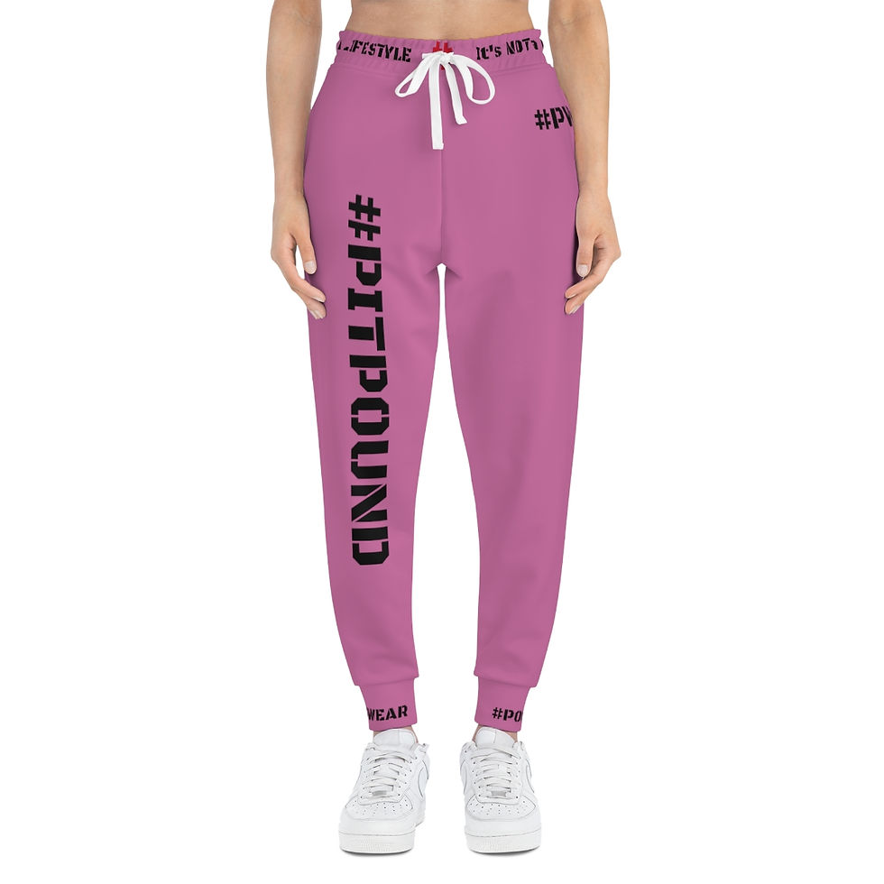 Thumbnail: Unisex Athletic Joggers - Light Pink/Black
