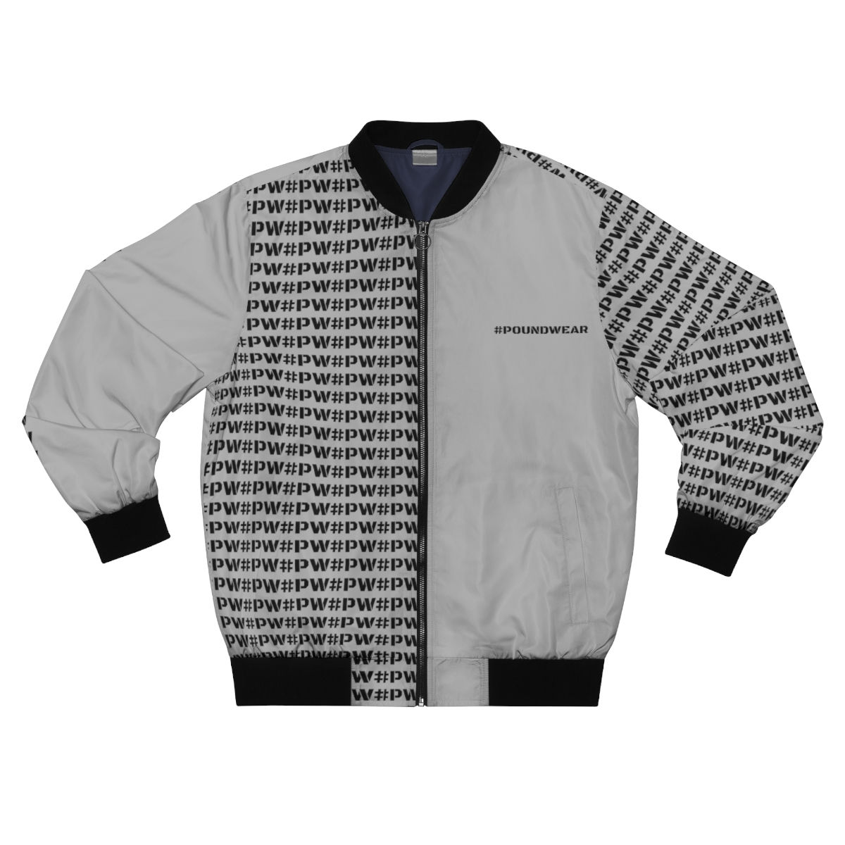 #PW Bomber Jacket - Light Grey/Black (AOP)