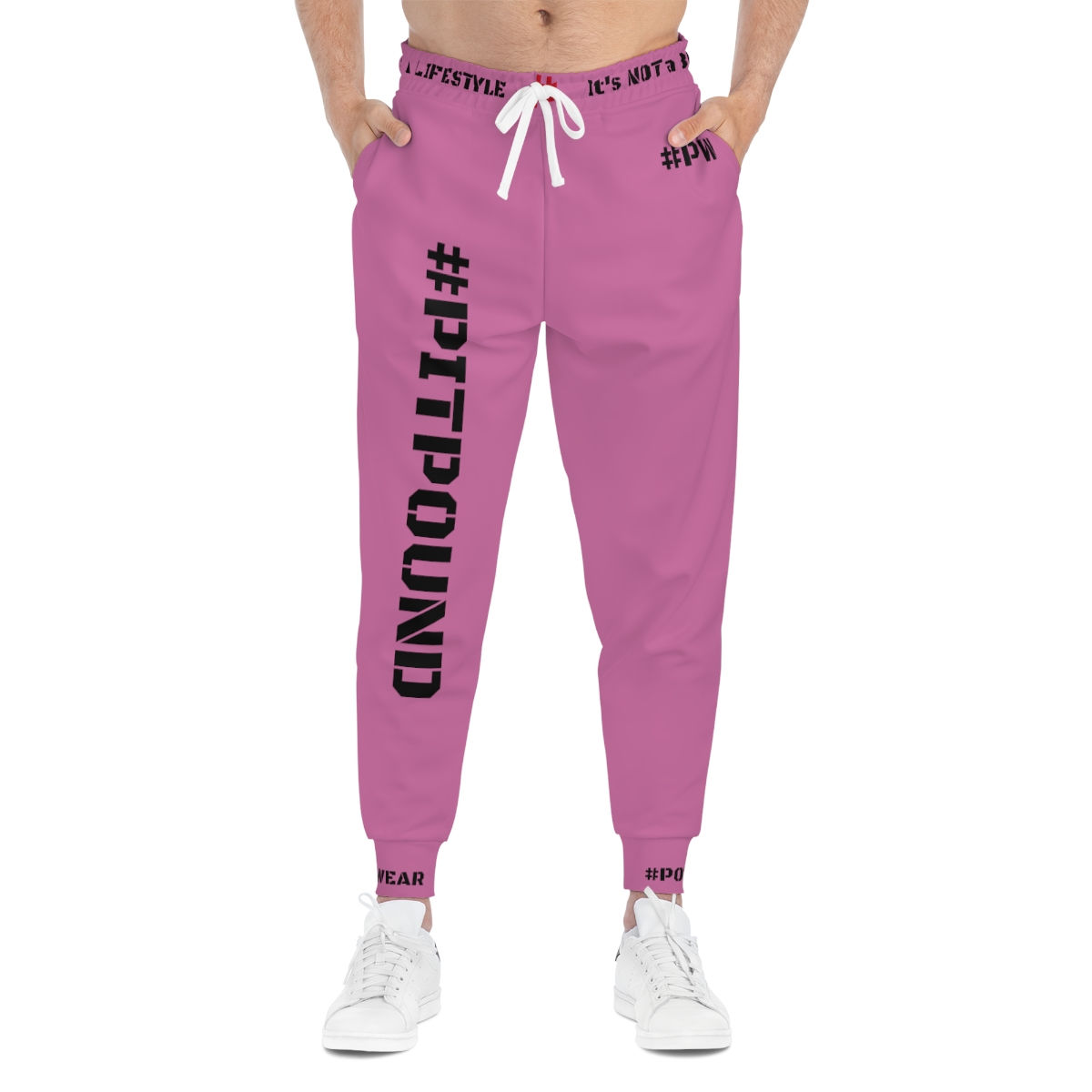 Unisex Athletic Joggers - Light Pink/Black