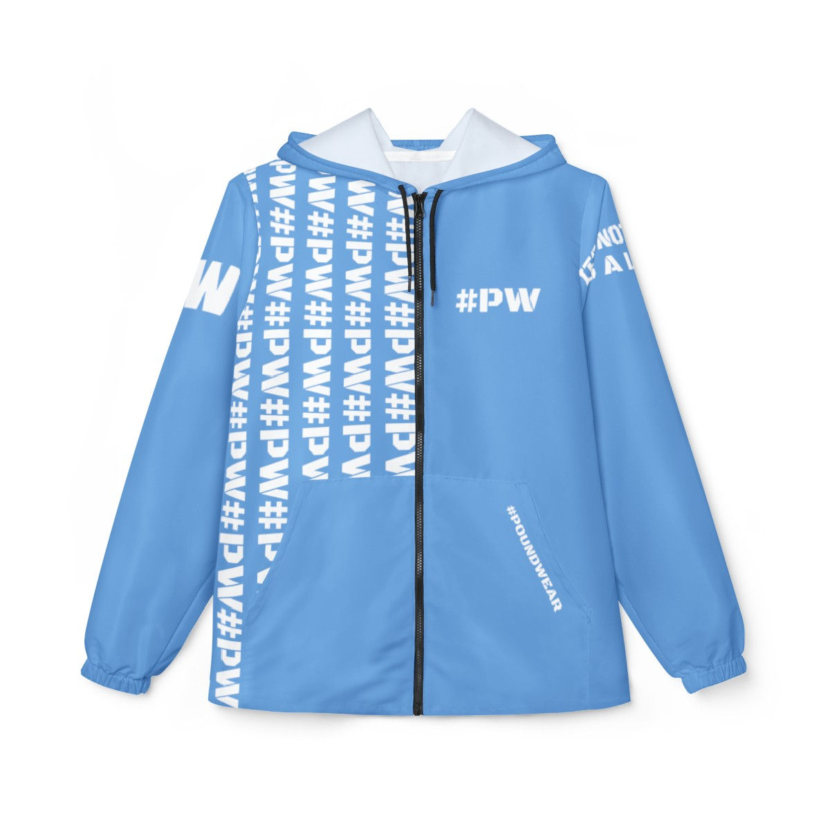 #PW Windbreaker Jacket - White/Light Blue