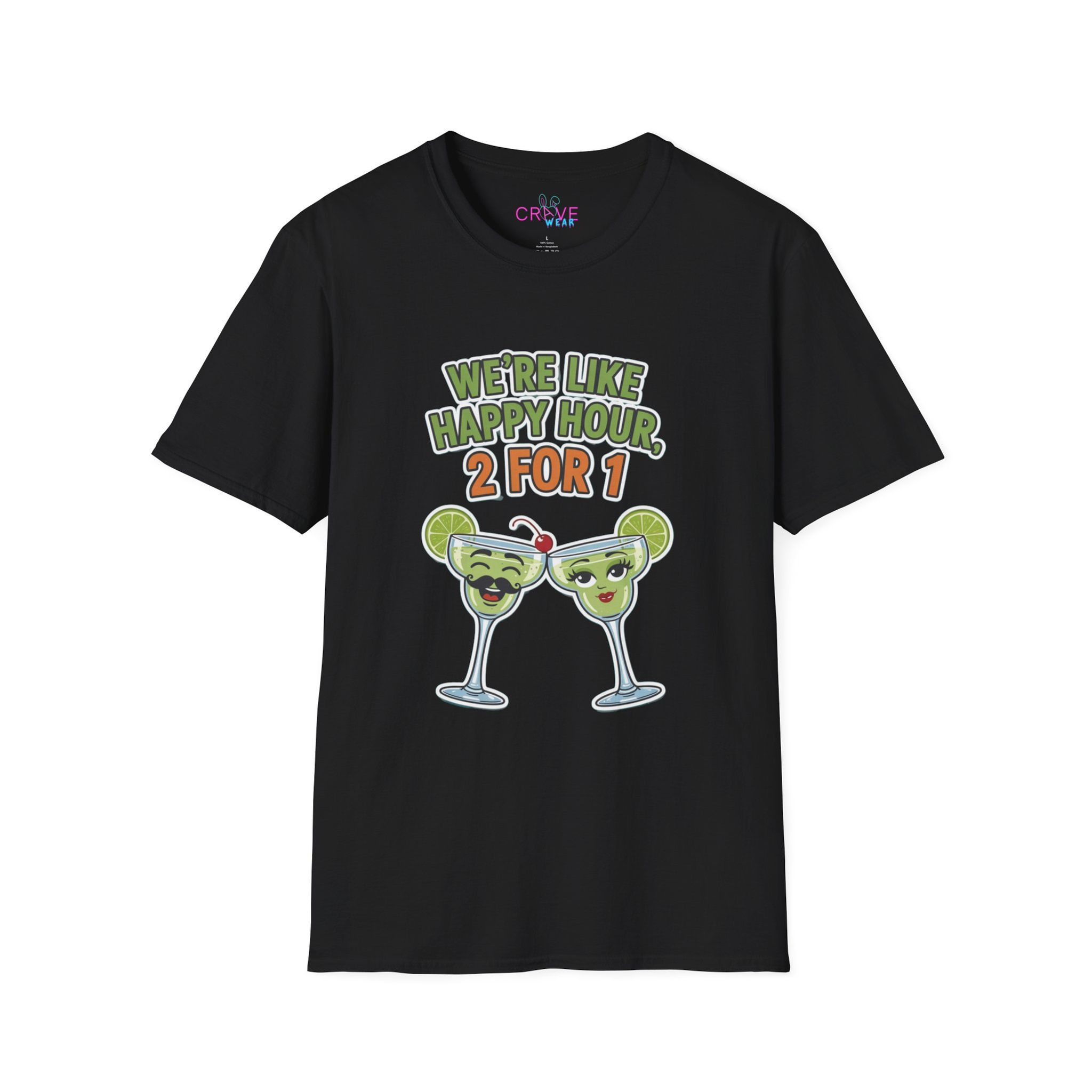 Funny Happy Hour Unisex T-Shirt - Perfect for Parties & Cocktails