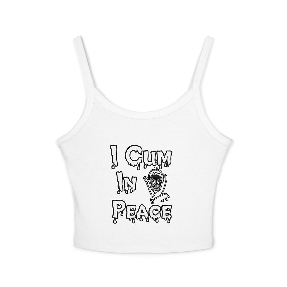 Thumbnail: I Cum In Peace Womens Spaghetti Strap Tank Top – Adult Humor, Sexy, Perfect Gift
