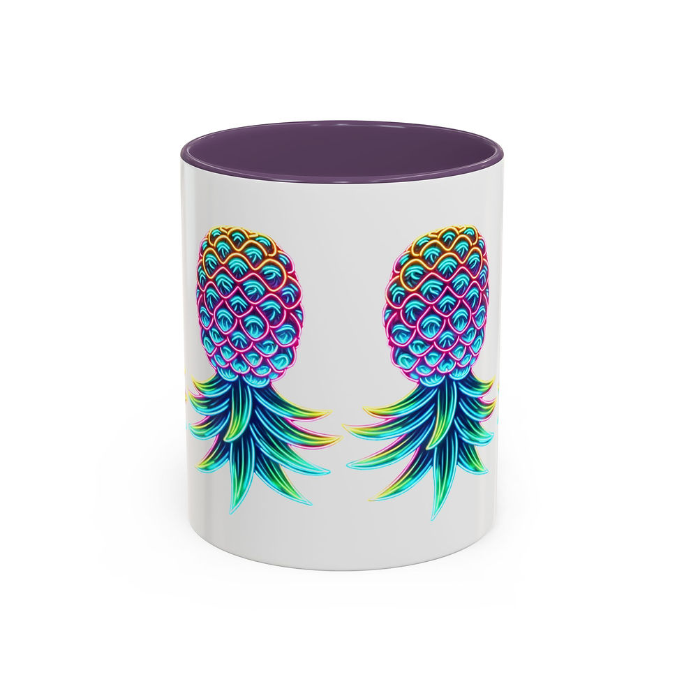 Thumbnail: Upside-down Pineapple Accent Coffee Mug (11, 15oz) - Perfect Gift- Summer time