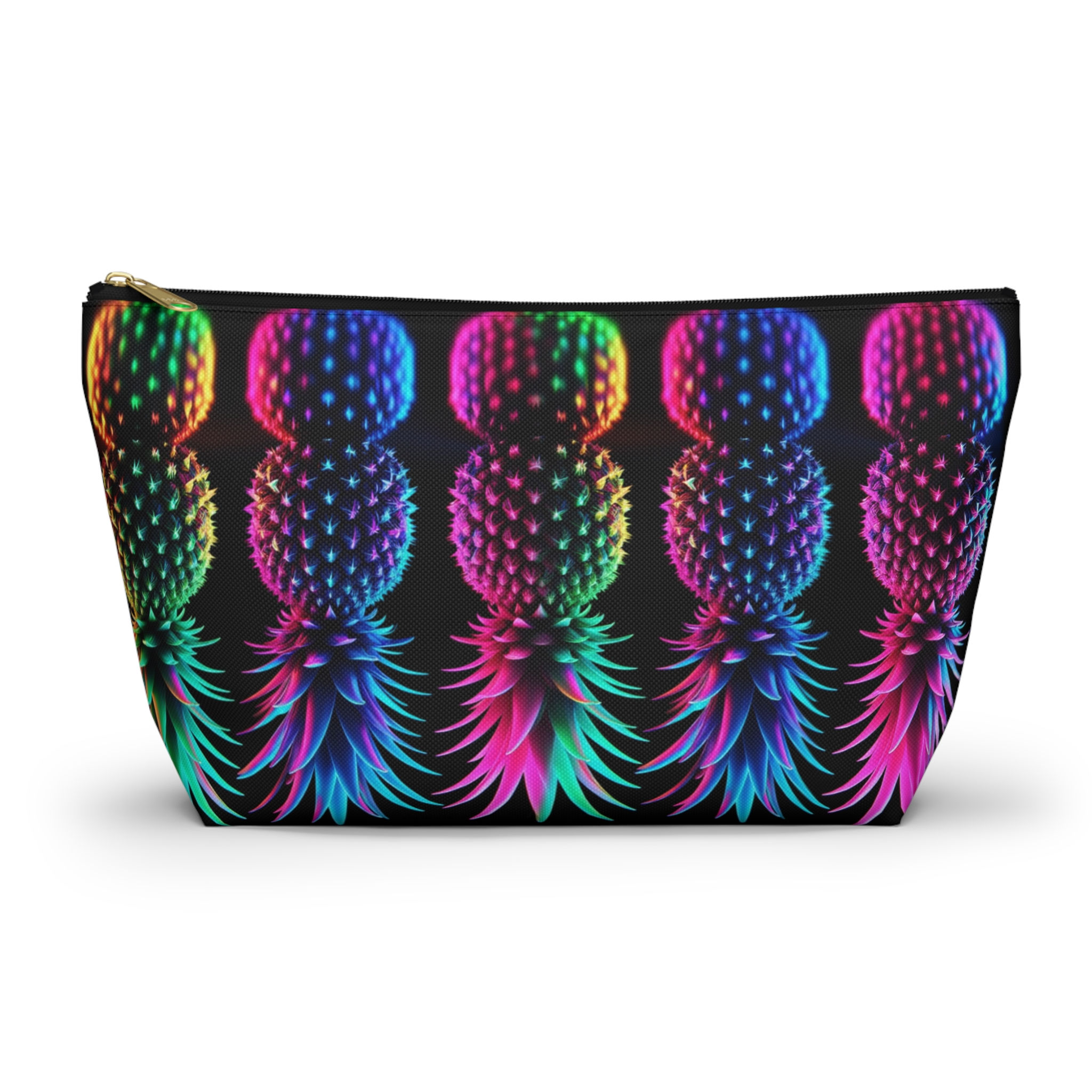 Colorful Pineapple Accessory Pouch - Fun and Functional Travel Bag, Neon, 