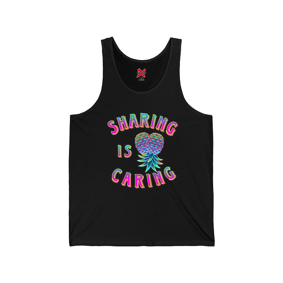 Colorful Sharing is Caring Unisex Jersey Tank - Fun & Vibrant Summer Wear