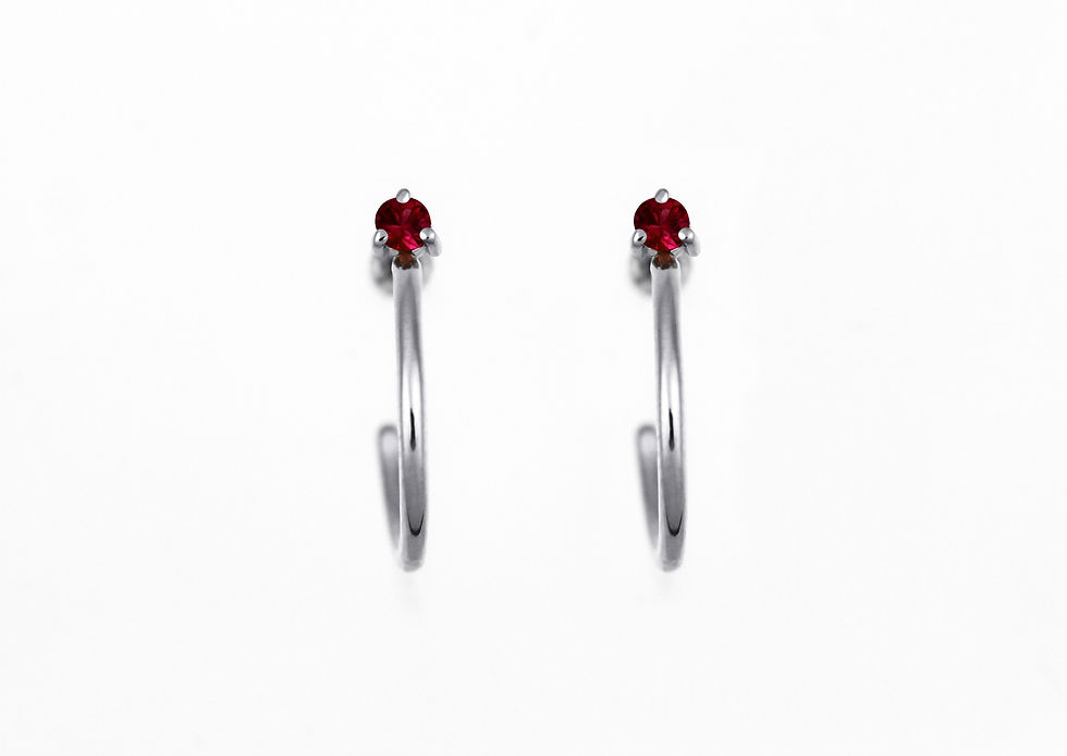 Thumbnail: RUBY HOOP EARRING
