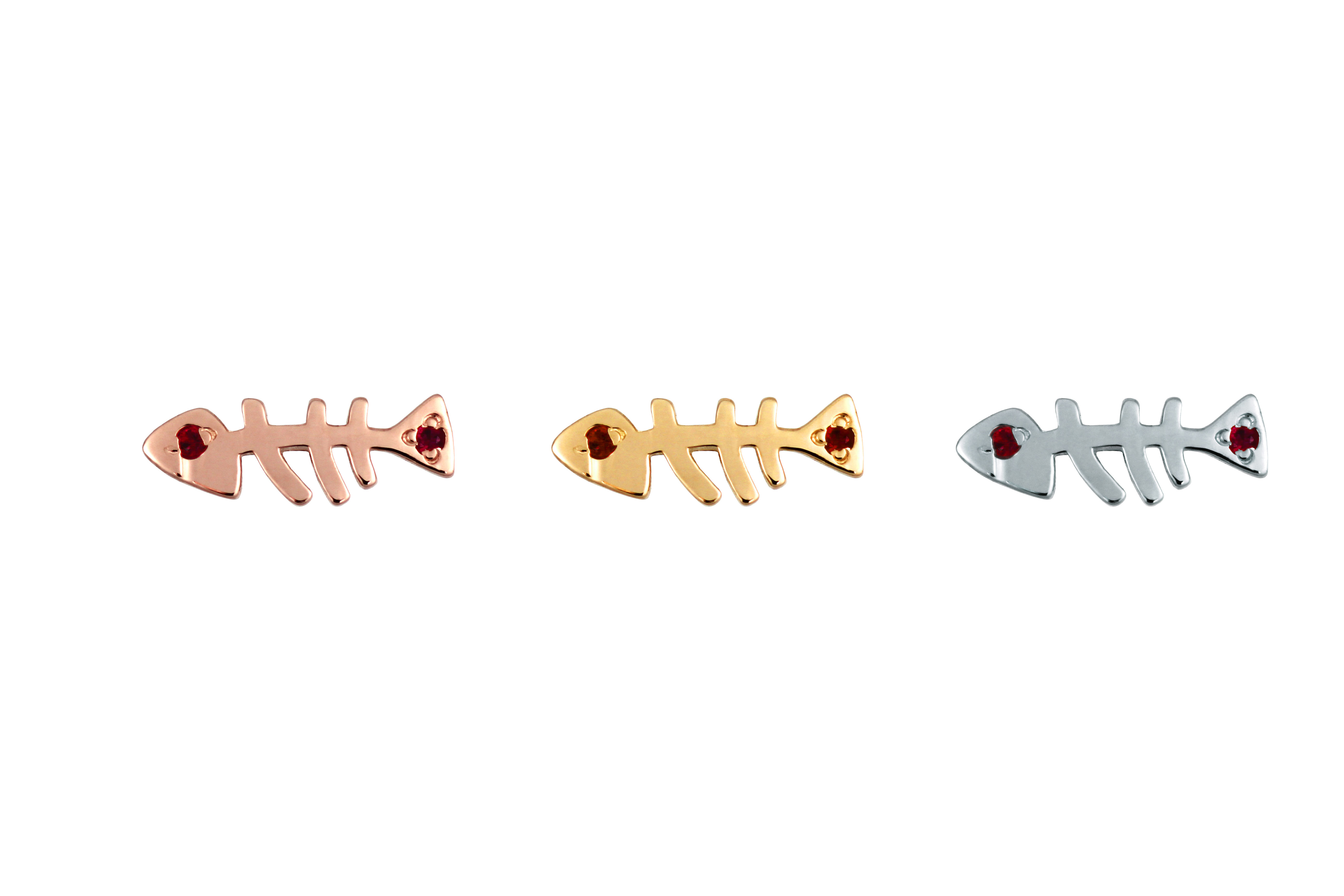 RUBY FISH EARRING
