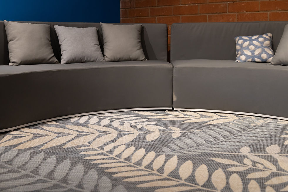 Thumbnail: Tropic Blue and Cream Indoor-Outdoor Rug