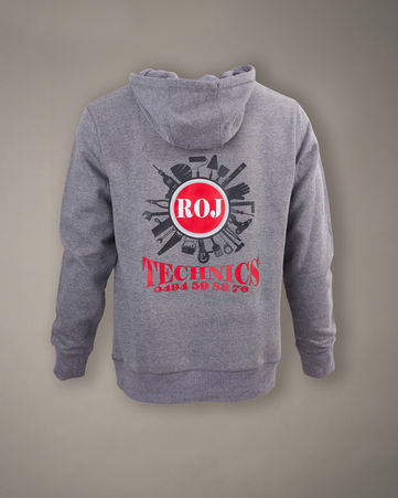 Roj Technics Hoodie bedrukking achterzijde