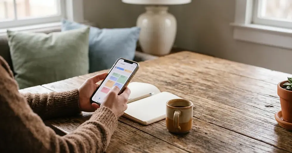 Parent using a shared calendar to plan a steady schedule for kids after divorce in San Antonio