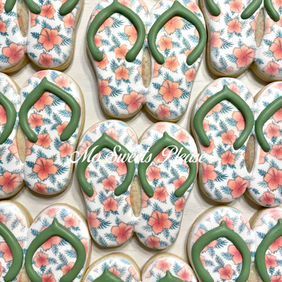 Flip Flop Cookies, Summer Cookies, Douglassville, PA, 19518, Decorated Cookies, Sweets, Treats, Custom Cookies, Party Favor, Gif
