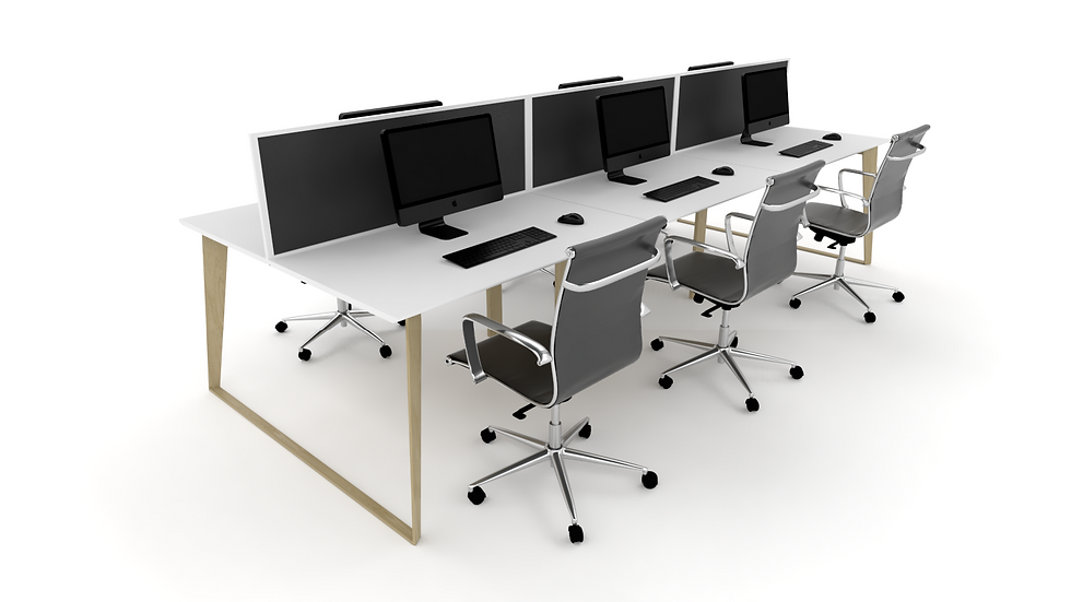 Thumbnail: RAZOR (WOODGRAIN LEGS) 6 Person Workstation