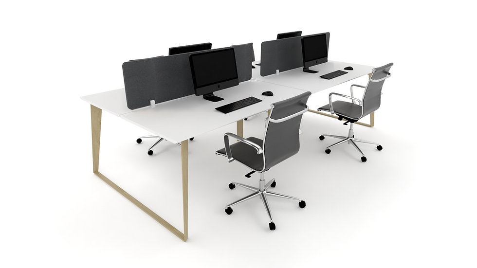 Thumbnail: RAZOR (WOODGRAIN LEGS) 4 Person Workstation