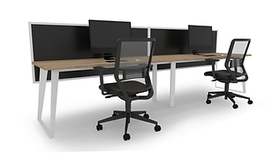 RAZOR (WHITE Single Sided) 2 Person Workstation