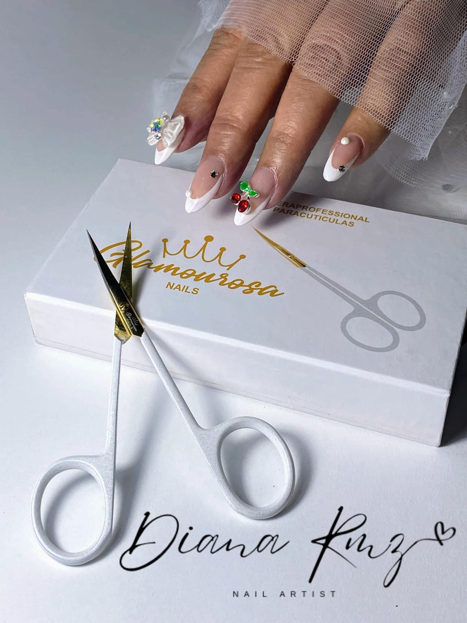 Glamourosa Nails Cuticle Scissors White