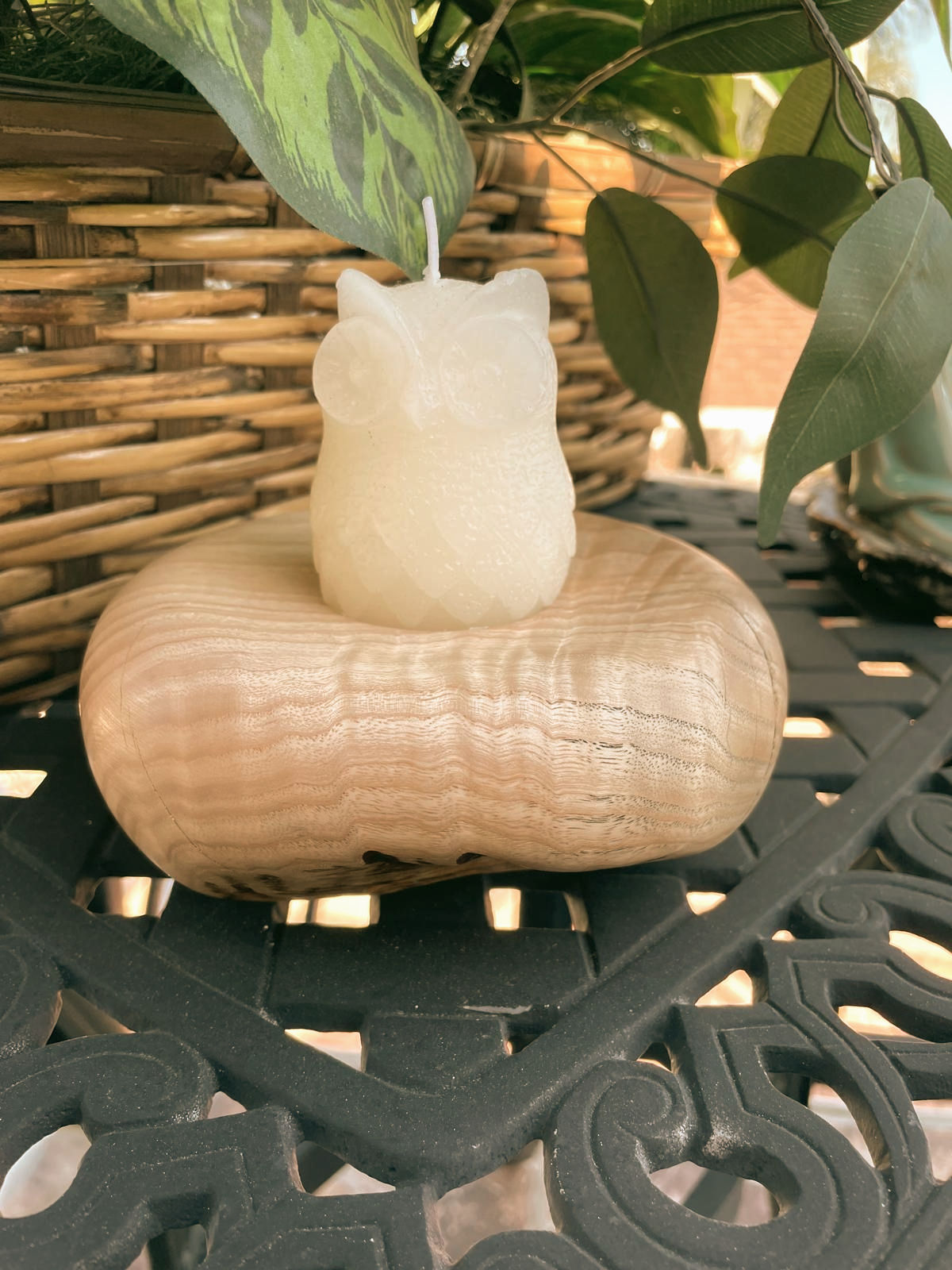Ash Wood Candle Holder