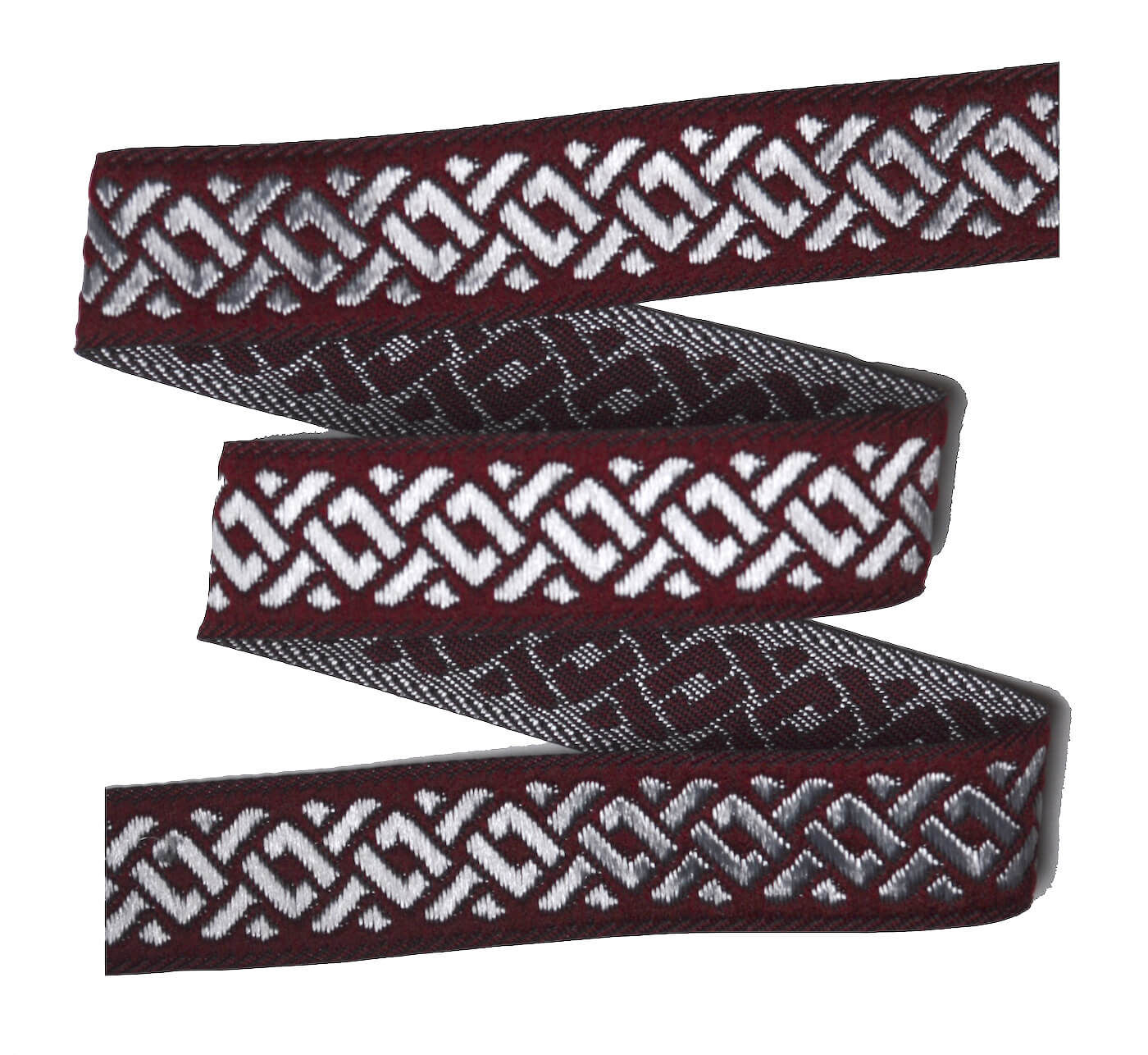 Webband Endless Knot Bordeaux Silber 16mm