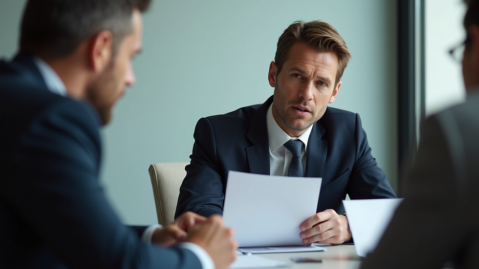 High angle view of a business meeting discussing valuation strategies