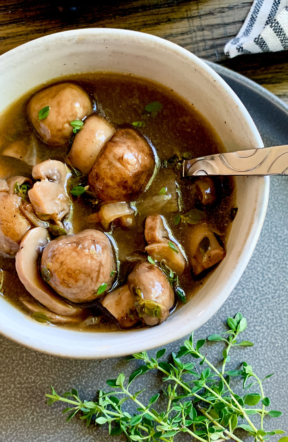 Bowl of Mushroom Thyme Soup