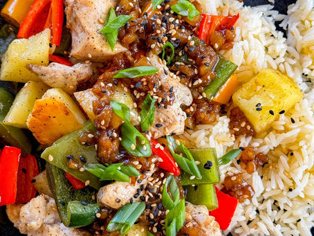 Roasted Sweet and Sour Pepper and Chicken Bowl