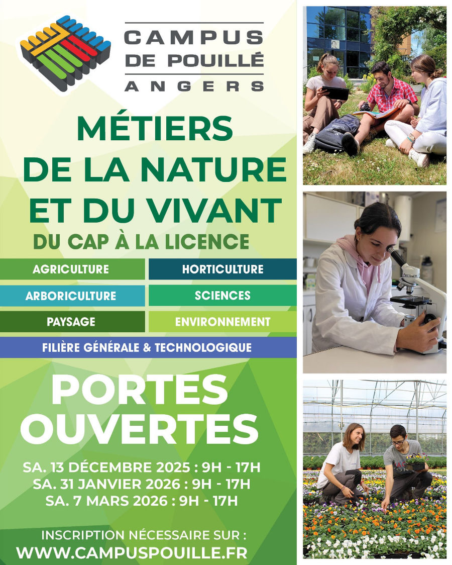 Portes Ouvertes Campus de Pouillé - Samedi 7 Mars de 9h à 17h