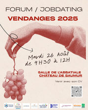 Forum job dating des métiers de la vigne - Saumur - Mardi 26 Août de 9h à 12h