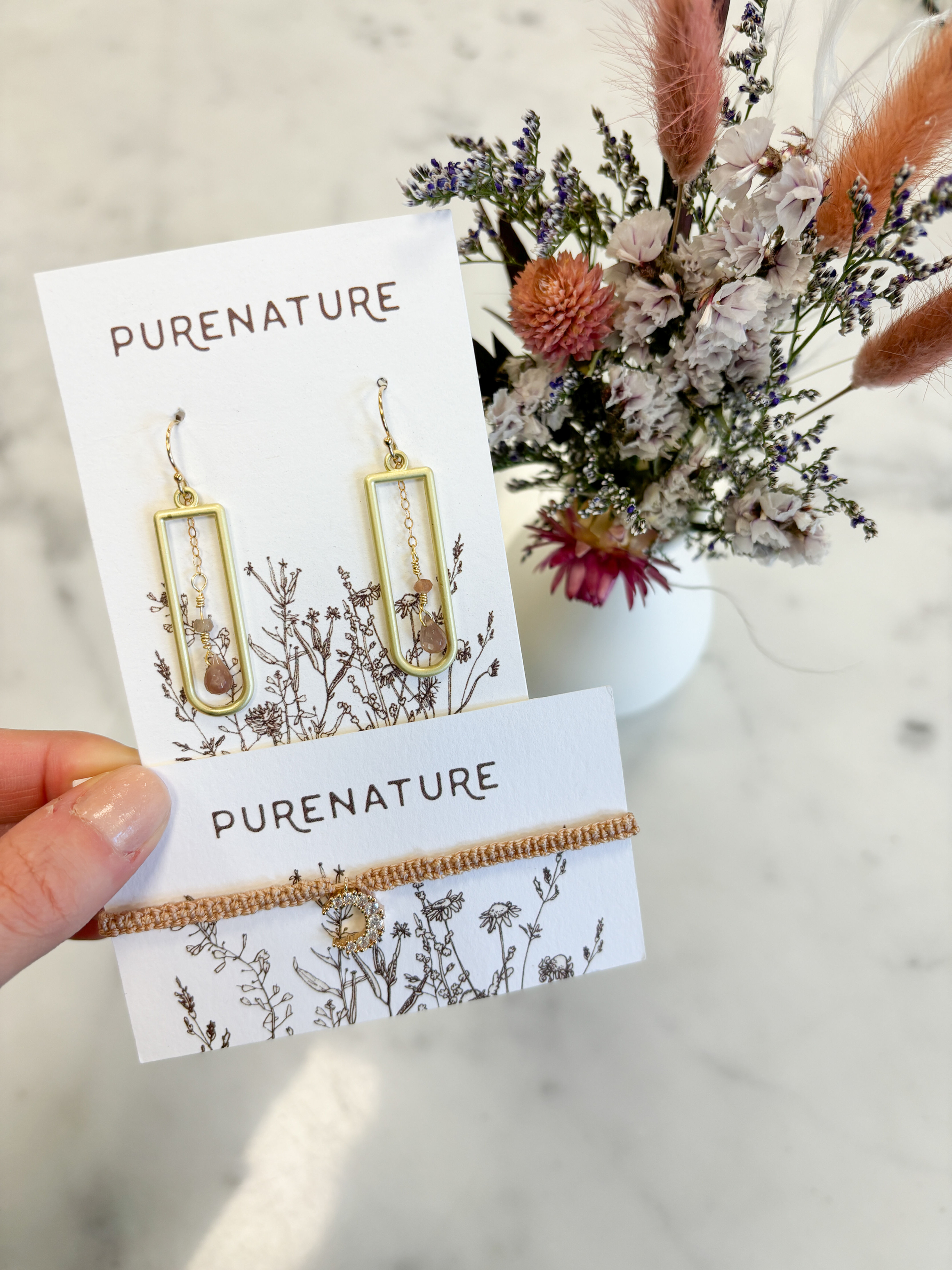 Moonstone Earring and Bracelet set