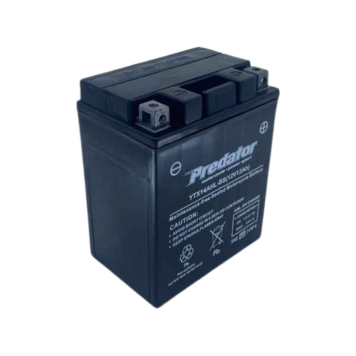 Thumbnail: Predator YTX14AHL-BS 12V Motorcycle Battery