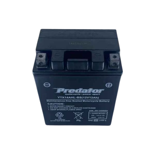 Thumbnail: Predator YTX14AHL-BS 12V Motorcycle Battery