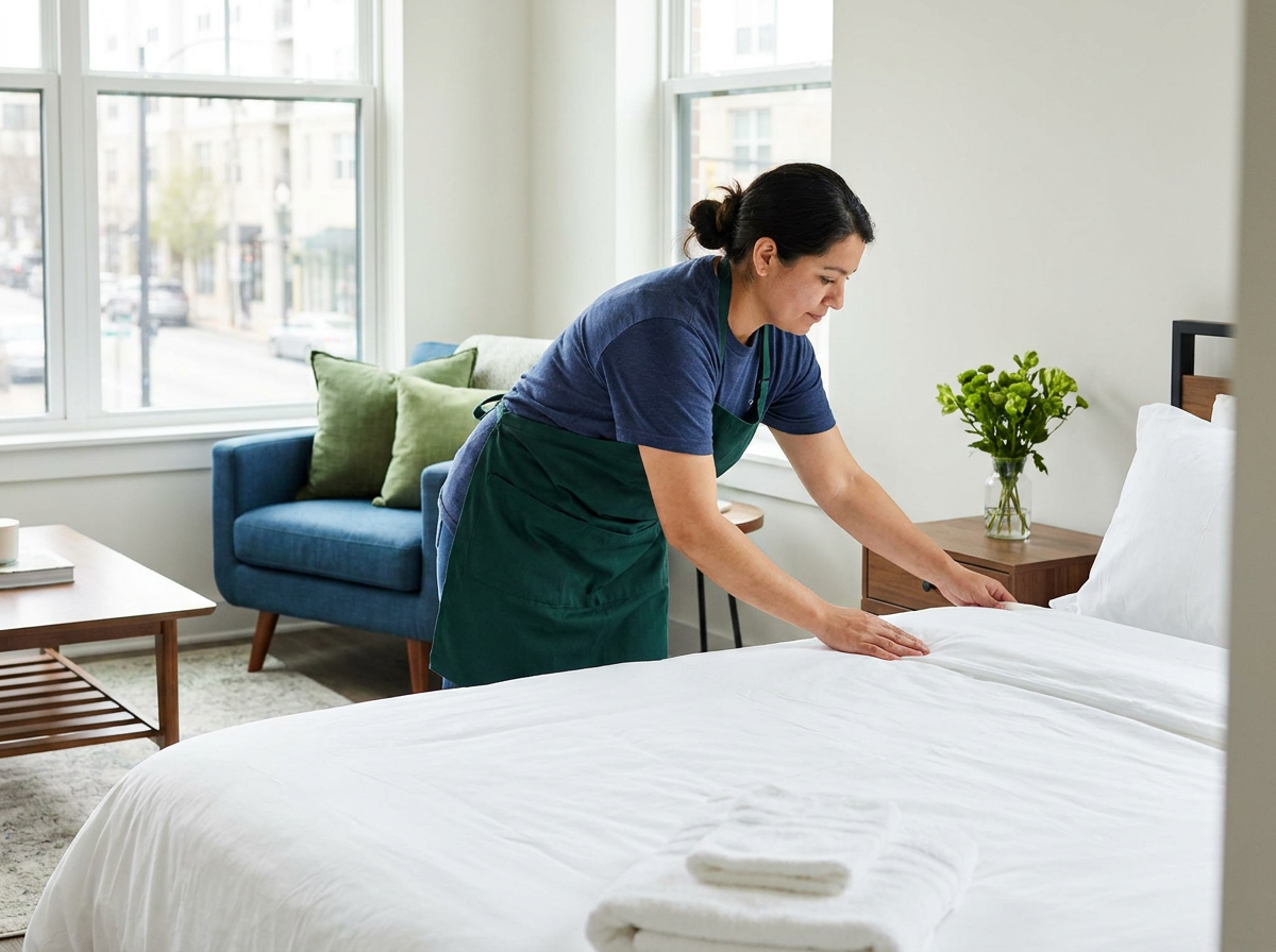 A Shine Xperts cleaner preparing a bright and welcoming home
